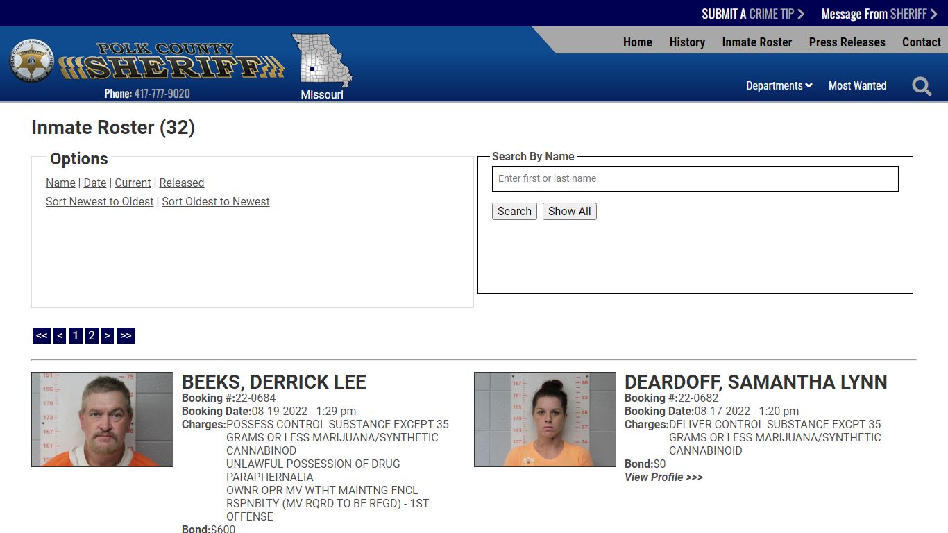 Inmate Roster (46) - Polk County Sheriff's Office